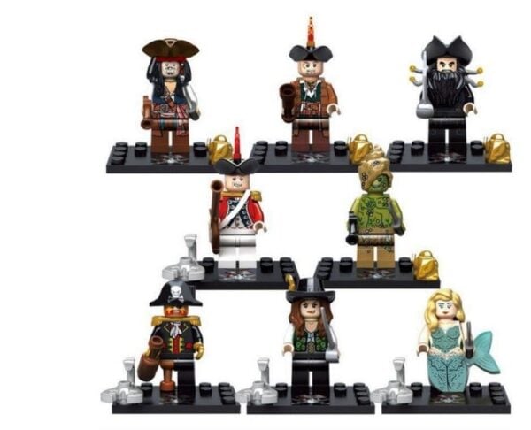 8-teiliges Set Piraten Minifiguren für Film-Serie - Bausteine zum Montieren
