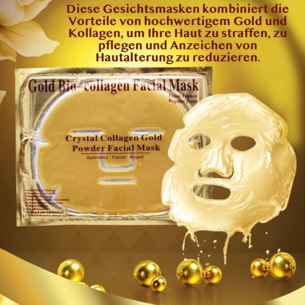 Goldene Collagen Gesichtsmaske - Anti-Aging & Feuchtigkeit gegen Augenringe