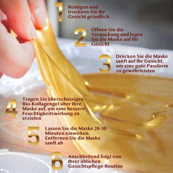 Goldene Collagen Gesichtsmaske - Anti-Aging & Feuchtigkeit gegen Augenringe - Image 1