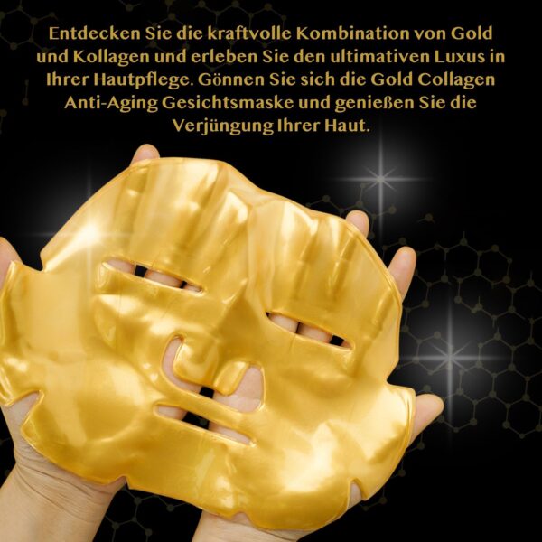 Goldene Collagen Gesichtsmaske - Anti-Aging & Feuchtigkeit gegen Augenringe - Image 2