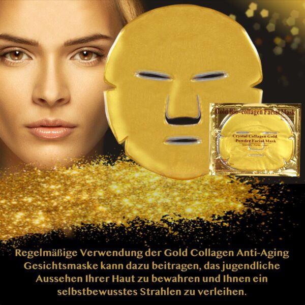 Goldene Collagen Gesichtsmaske - Anti-Aging & Feuchtigkeit gegen Augenringe - Image 3