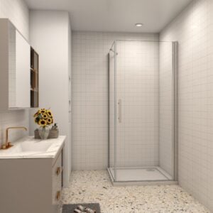 AICA Duschkabine 90x90cm mit Drehtür & Seitenwand, 6mm NANO ESG-Glas