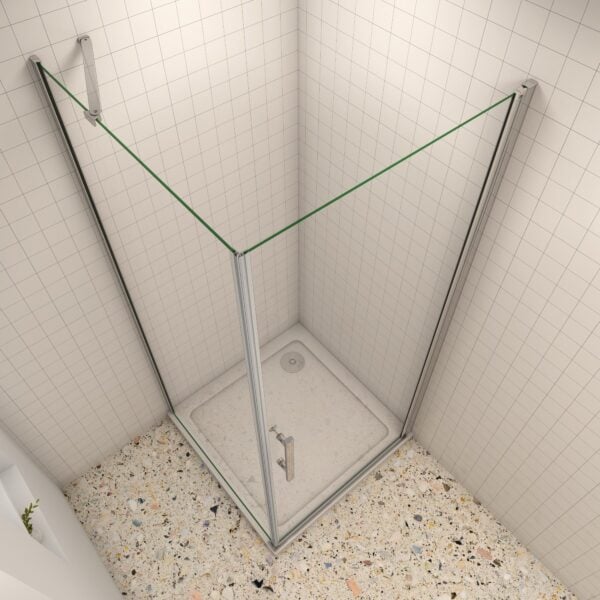 AICA Duschkabine 90x90cm mit Drehtür & Seitenwand, 6mm NANO ESG-Glas - Image 3
