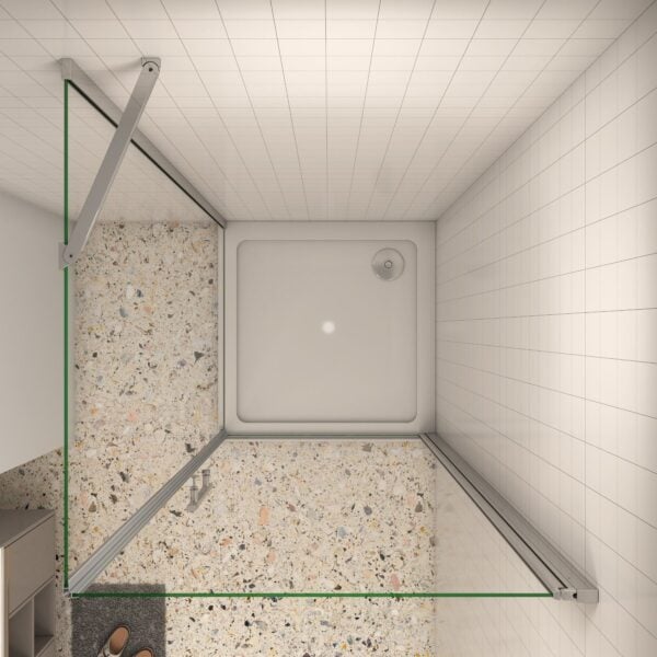 AICA Duschkabine 90x90cm mit Drehtür & Seitenwand, 6mm NANO ESG-Glas - Image 4