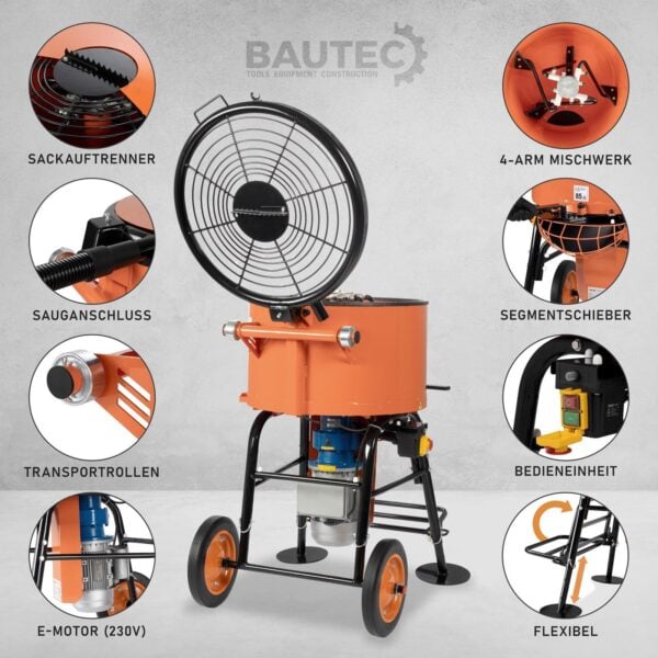 BAUTEC 120 L Zwangsmischer - Betonmischer & Mischmaschine für Profis - Image 1