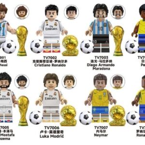 8er Set Fußball-Spiel Minifiguren Star World Cup Series in Tasche