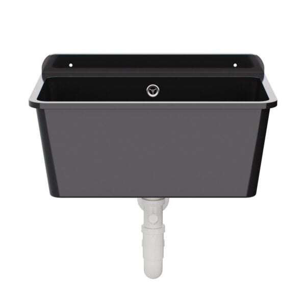 Schwarzes Ausgussbecken 61x41x23cm für Garage und Waschraum 10877