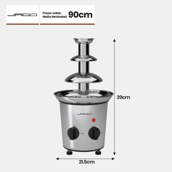 Jago® Schokoladenbrunnen 275W für Schokoladenfondue und Partys - Image 1