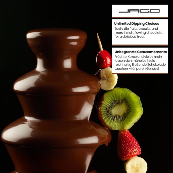 Jago® Schokoladenbrunnen 275W für Schokoladenfondue und Partys - Image 3
