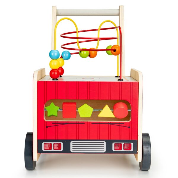 Holz Feuerwehr Lauflernwagen Rot für Kleinkinder ab 1 Jahr - Sicher & Stabil - Image 6