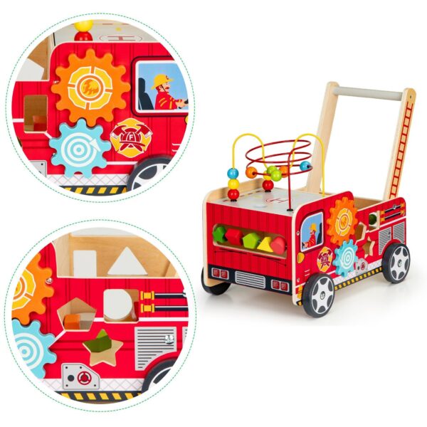 Holz Feuerwehr Lauflernwagen Rot für Kleinkinder ab 1 Jahr - Sicher & Stabil - Image 7
