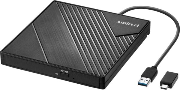 Externes DVD Laufwerk USB 3.0 & USB-C für Laptop und Desktop PC