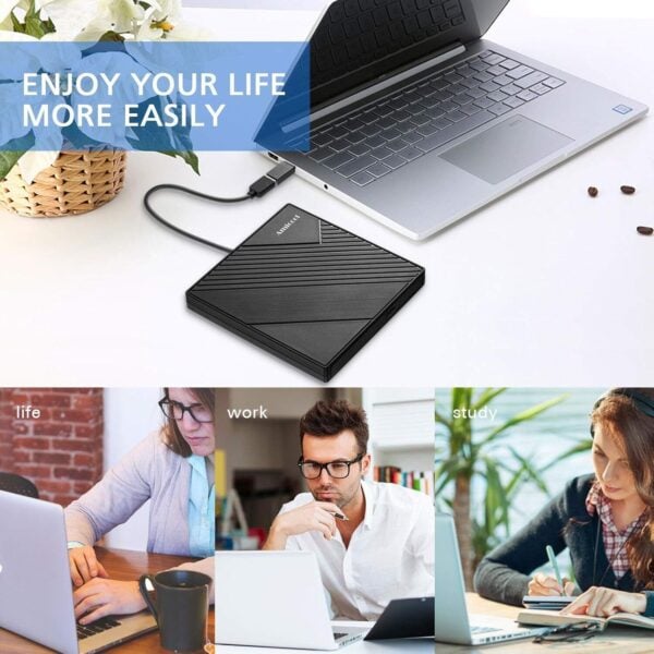 Externes DVD Laufwerk USB 3.0 & USB-C für Laptop und Desktop PC - Image 6