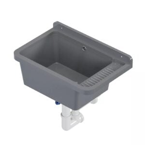QLS Kunststoff Ausgussbecken 50x34 cm mit Siphon für Garage und Werkstatt