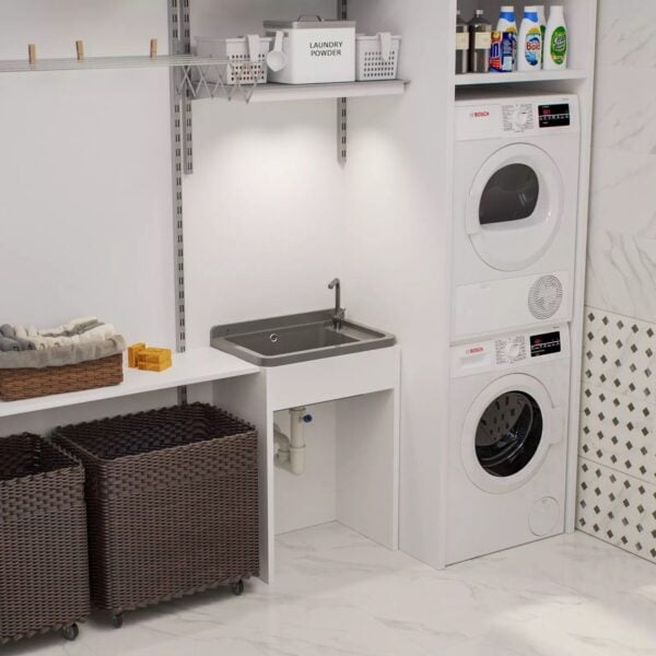 QLS Kunststoff Ausgussbecken 50x34 cm mit Siphon für Garage und Werkstatt - Image 3
