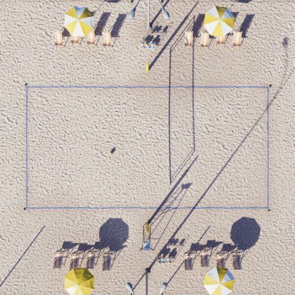 Beachvolleyball Spielfeldmarkierung Linien Blau 16x8 cm Kunststoff Bretter - Image 1