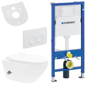 Geberit UP100 Spülrandloses Wand-WC Set mit Vorwandelement und Taharet