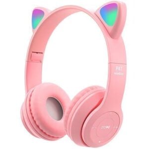 Bluetooth Kinderkopfhörer mit Katzenohren und RGB LED Licht von Retoo