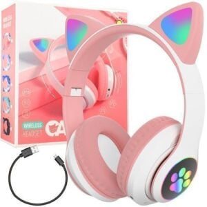 Bluetooth 5.0 Katzenohr Kopfhörer für Kinder mit Mikrofon und verstellbar