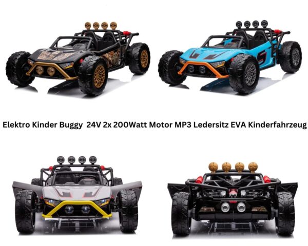 Elektro Kinder Buggy 24V Offroad 2x200W Motor mit MP3 und Lederbezug