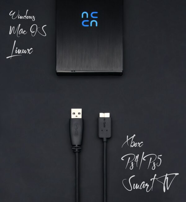 Hurricane GD25612 500GB Externe Festplatte USB 3.0 für PC, Mac, PS4, PS5, Xbox - Image 1
