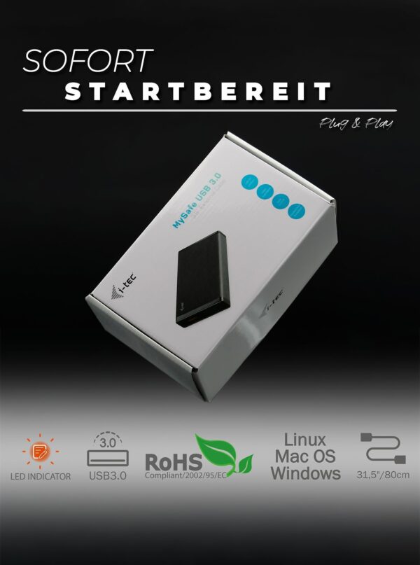 i-Tec 1TB externe Festplatte 3.5" USB 3.0 MYSAFE35U401 1000GB schwarz - Image 7