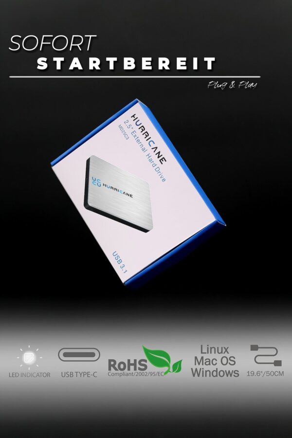 MD25C3 Silber 1.5TB Externe 2.5 Zoll Festplatte USB Type C tragbar - Image 6