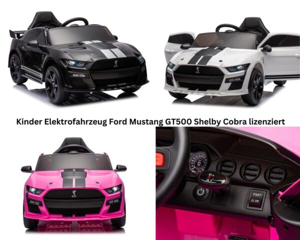 Kinder Elektroauto Ford Mustang GT500 Shelby Cobra lizenziert für Spaß