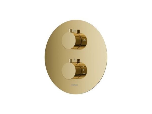 Thermostatisches Duschsystem LUGO Unterputz Armatur mit goldener Kopfbrause - Image 7