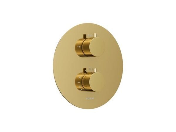 Thermostatisches Duschsystem LUGO Unterputz Armatur mit goldener Kopfbrause - Image 8