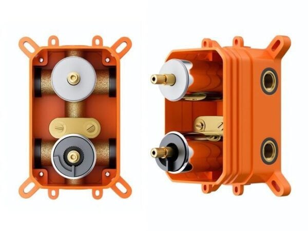 Thermostatisches Duschsystem LUGO Unterputz Armatur mit goldener Kopfbrause - Image 9