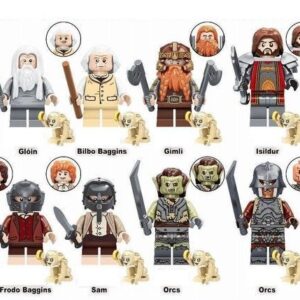 8-teiliges Set Herr der Ringe Minifiguren - Custom Klemmbaustein MOC