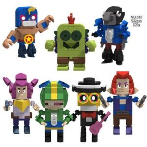 7-teiliges BRAWL STARS Action Figuren Set Spike Colt Leon Shelly Crow