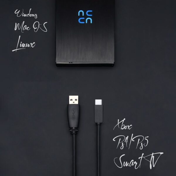 Hurricane GD25612C 500GB Externe Festplatte USB-C für Windows, Mac, Linux - Image 2