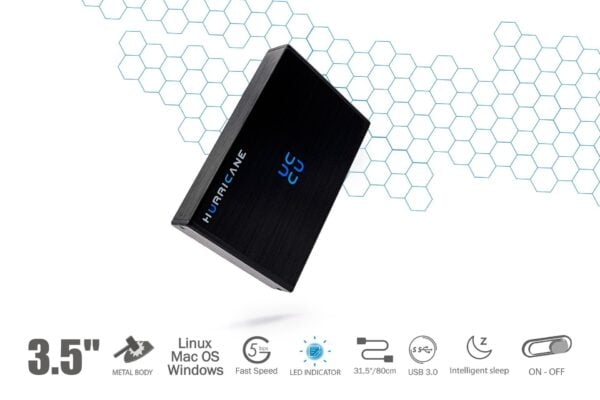 Hurricane GD35612 14TB Aluminium Externe Festplatte USB 3.0 3.5" HDD - Image 1