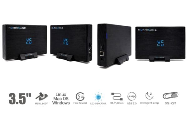Hurricane GD35612 14TB Aluminium Externe Festplatte USB 3.0 3.5" HDD - Image 4
