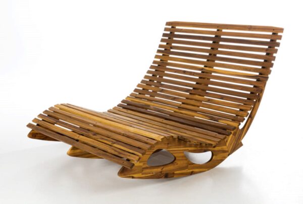 Ergonomische Doppelschwungliege XXL aus Akazienholz für Garten & Freizeit - Image 1