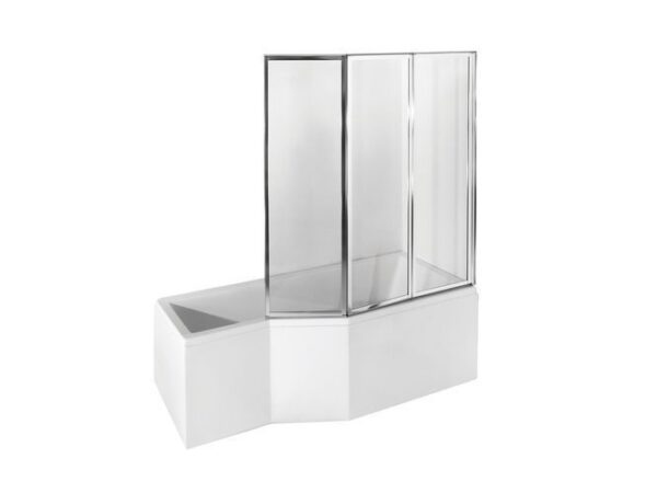 Eckbadewanne Integra 150x75 cm Rechts Acryl mit Duschwand und Ablauf - Image 2