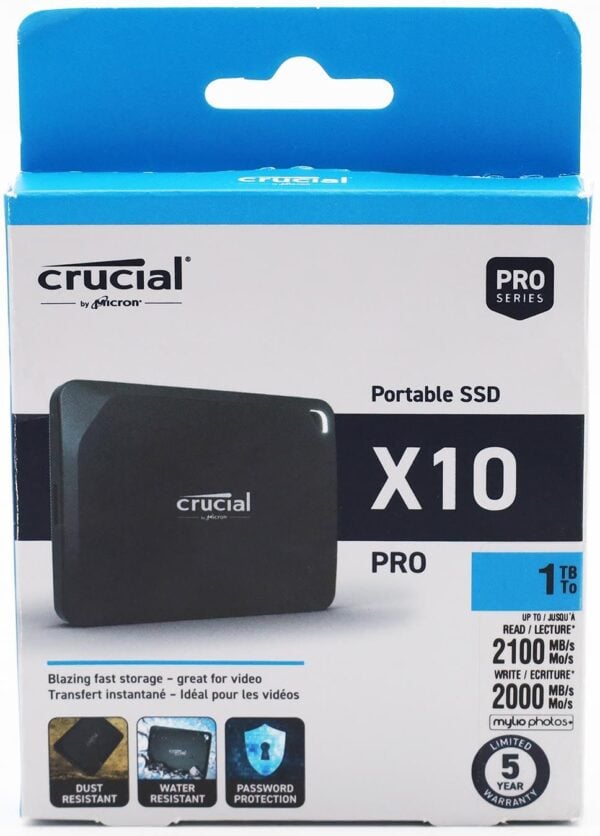 Crucial X10 Pro 1TB Portable SSD USB-C 3.2 - Schnelle Solid State Drive