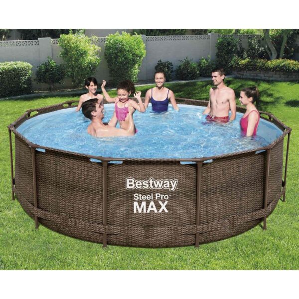 Bestway Steel Pro MAX Rundpool-Set Deluxe 366x100 cm für Garten und Freizeit