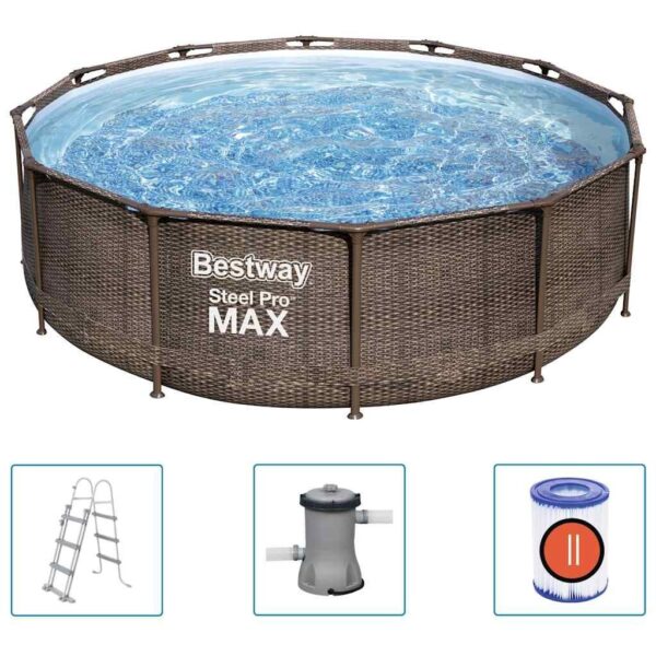 Bestway Steel Pro MAX Rundpool-Set Deluxe 366x100 cm für Garten und Freizeit - Image 1