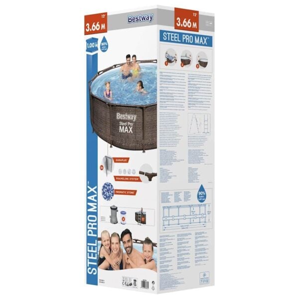 Bestway Steel Pro MAX Rundpool-Set Deluxe 366x100 cm für Garten und Freizeit - Image 9