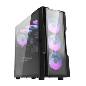 Darkflash DK431 Glass Computergehäuse mit 4 Lüftern - RGB Edition