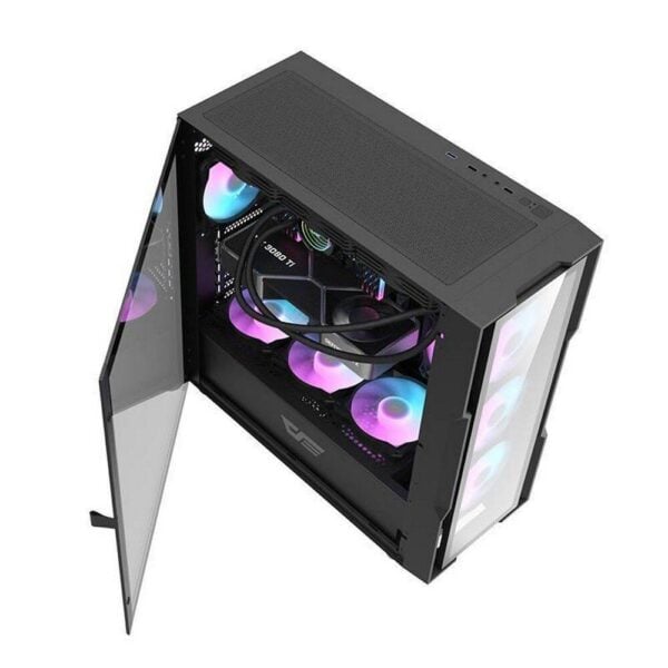 Darkflash DK431 Glass Computergehäuse mit 4 Lüftern - RGB Edition - Image 1