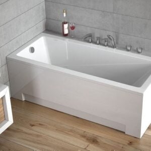 Moderne Rechteck-Badewanne 120x70 cm Weiß mit GRATIS Ablauf & Füßen