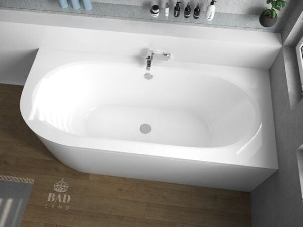 Eckbadewanne AVITA 160x75 rechts mit Acrylschürze, Ablauf & Füße gratis - Image 1