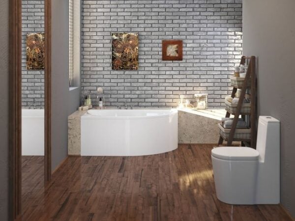 Eckbadewanne MIKI 140x70 cm aus Acryl mit GRATIS Ablauf & Füßen - Image 1