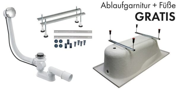 Eckbadewanne MIKI 140x70 cm aus Acryl mit GRATIS Ablauf & Füßen - Image 7