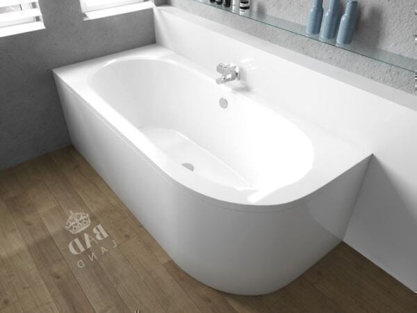 Eckbadewanne AVITA 170x75 cm links mit Acrylschürze, Ablauf & Füße gratis